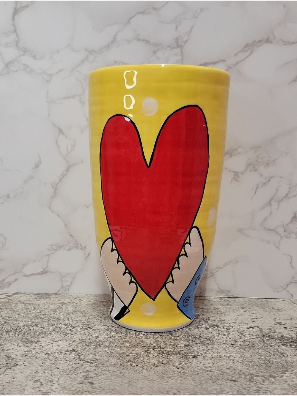 Sandra Magsamen Large Pottery Vase You Touch My Heart